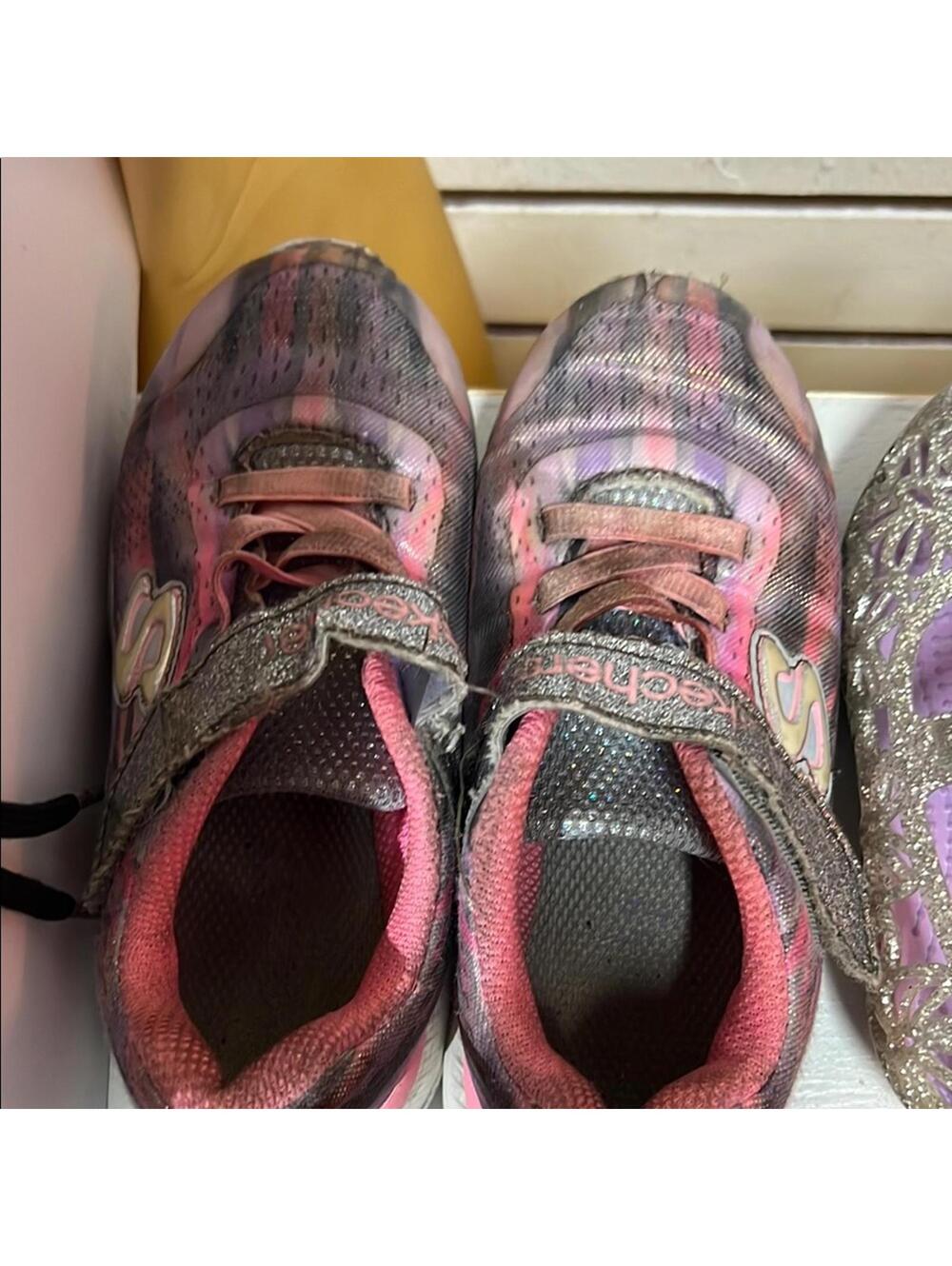 Skechers Girls Athletic Sneakers Black Pink Purple Size 10